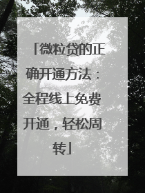 微粒贷的正确开通方法：全程线上免费开通，轻松周转